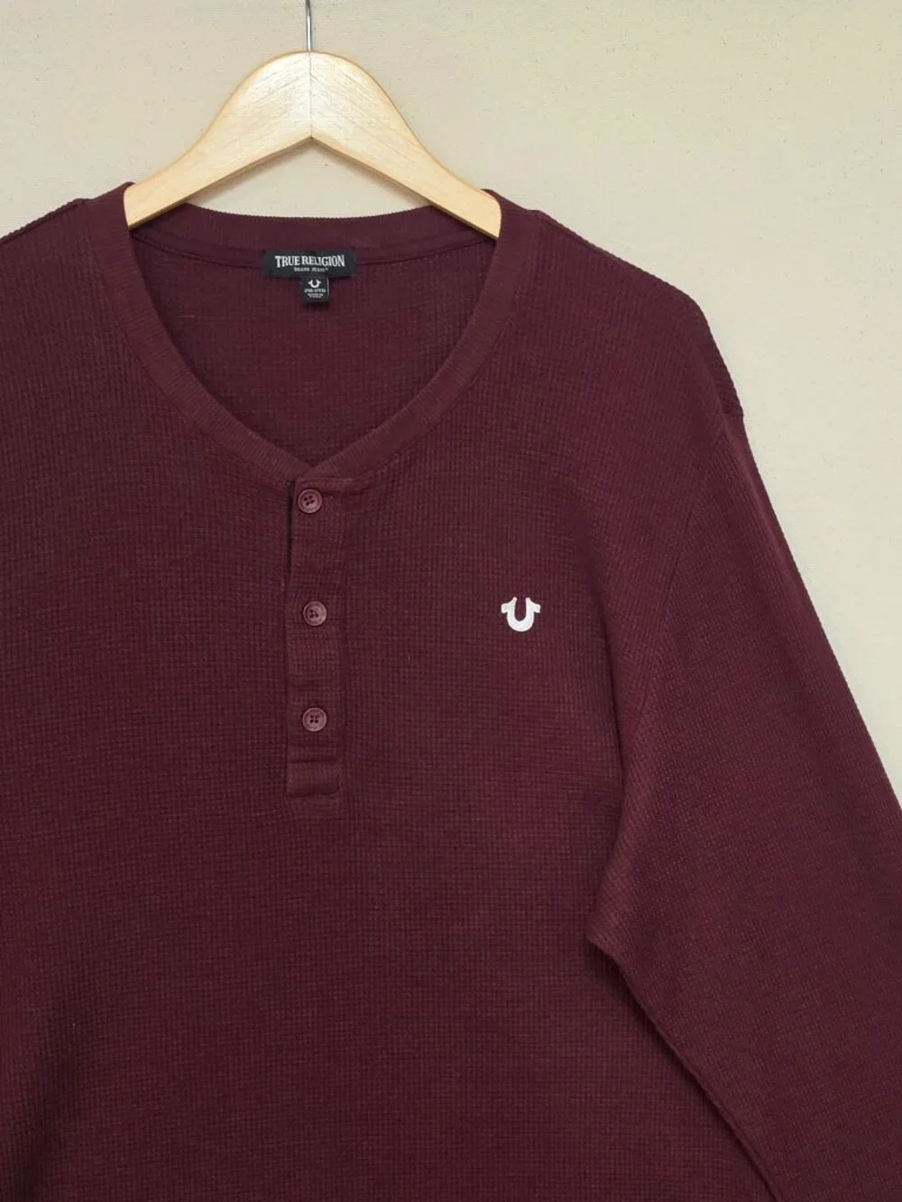 True Religion Waffle Knit Henley XXL